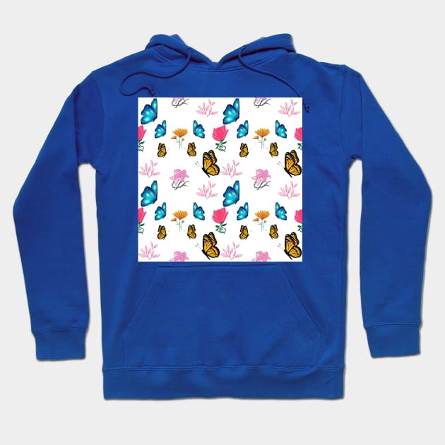 Butterflies and blooming flowers Hoodie by Stephen